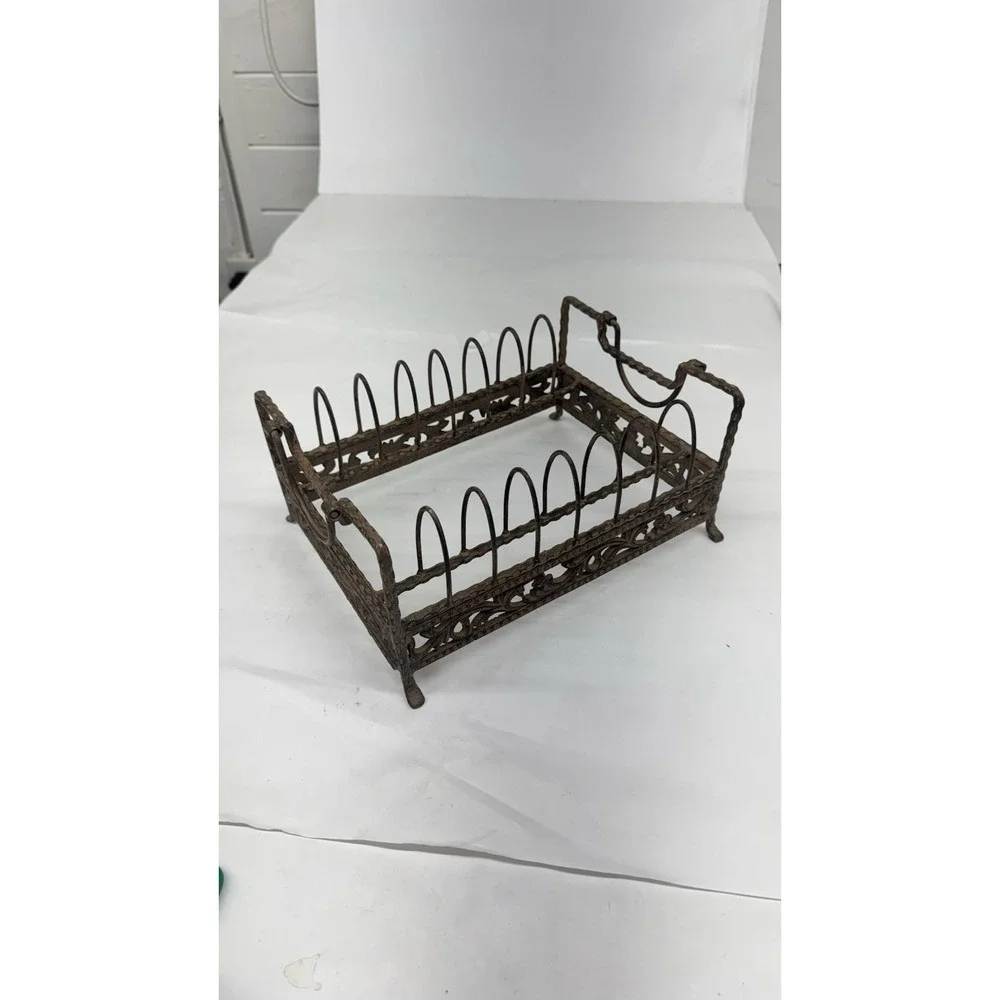 Vintage Cast Iron Plate Rack Decorative Dish Holder Cottage Core Farmhouse